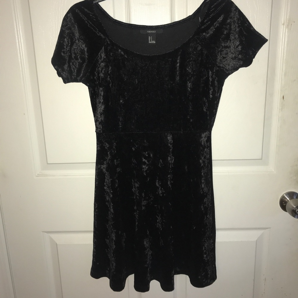Black velvet skater dress